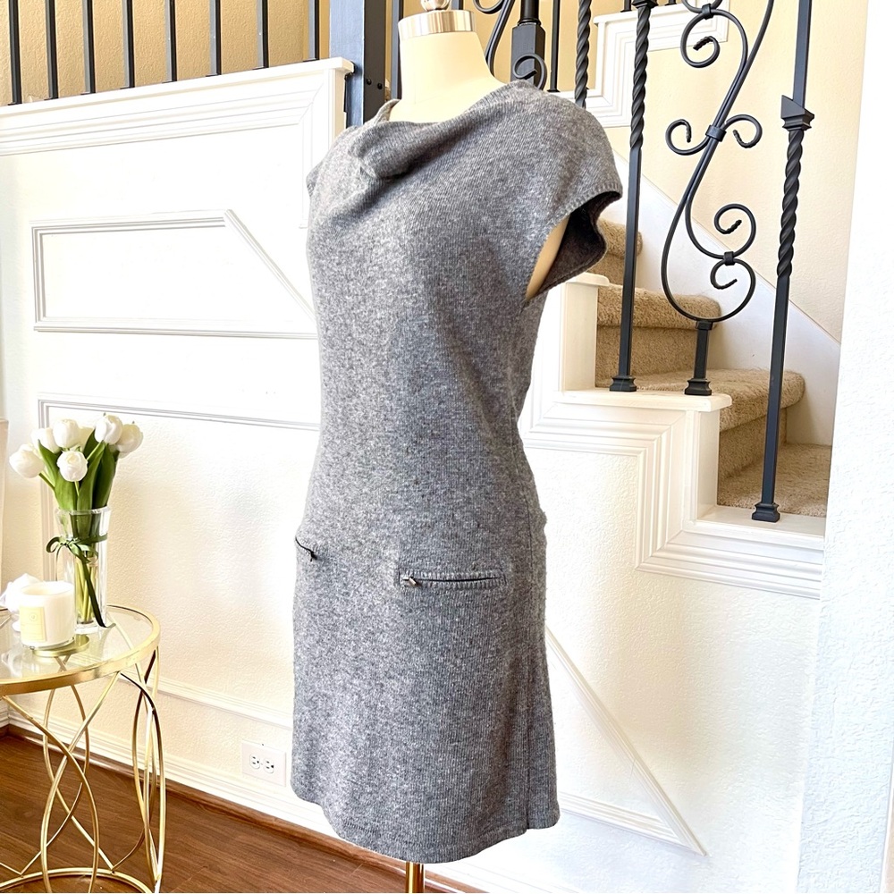 BCBG Max Azria Cashmere wool sweater dress grey heather size small S
